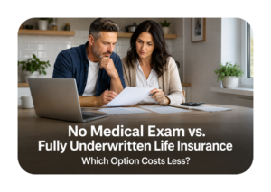 No medical exam versus fully underwritten life insurance cost comparison